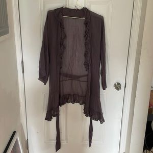 Gorgeous NWT purple-gray sheer Free People robe!